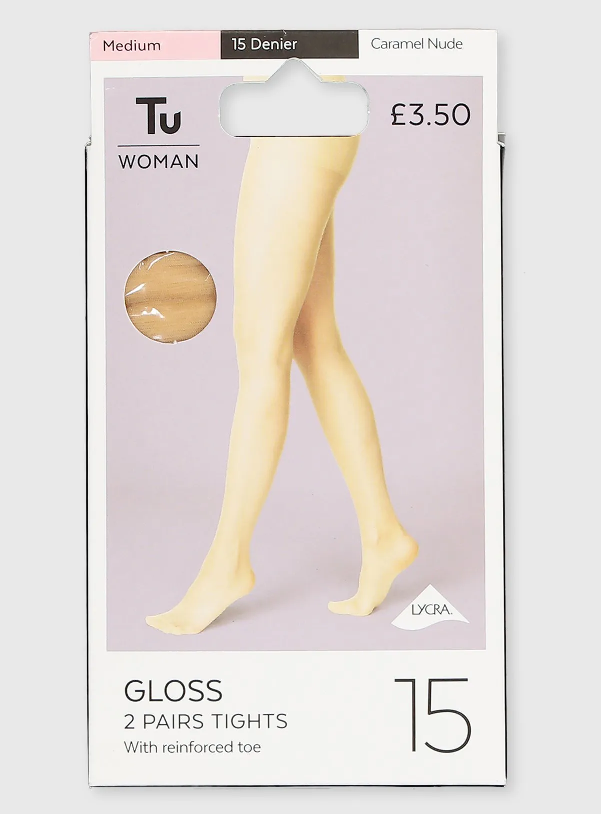 Buy Caramel Nude 15 Denier Gloss Tights 2 Pack XL | Tights | Tu