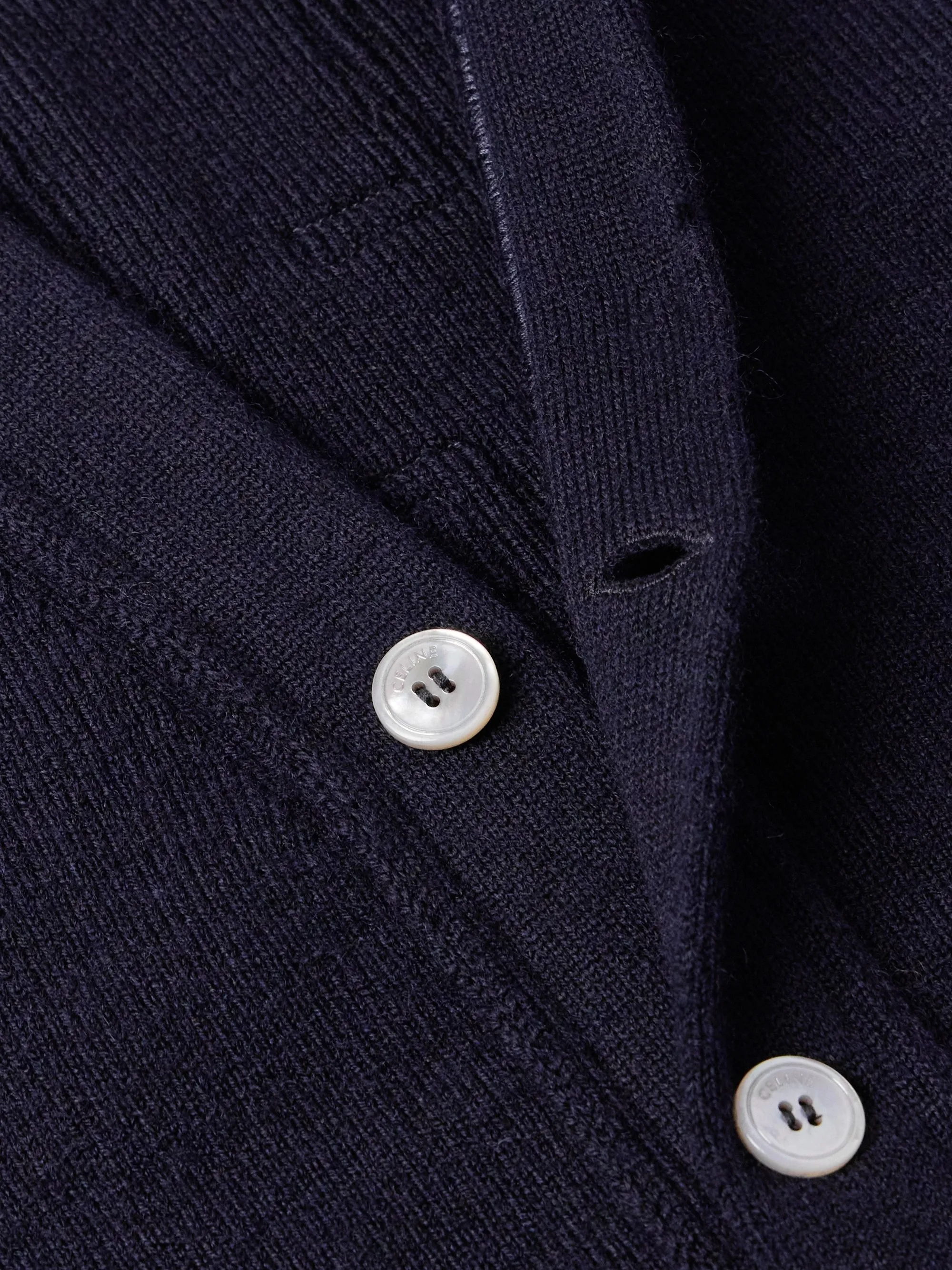 CELINE  |Button-down Unisex Wool Plain Logo Luxury Cardigans