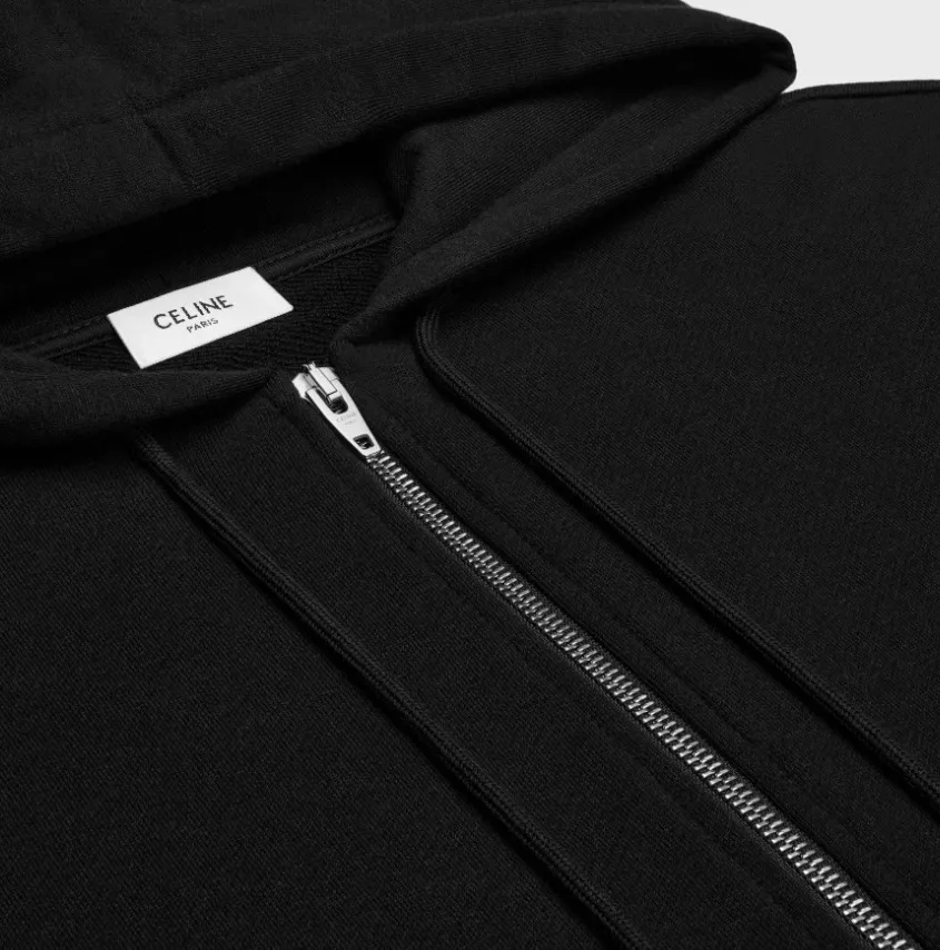 CELINE  |loose triomphe hoodie in cotton and cashmere