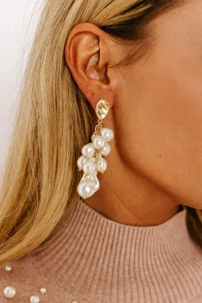 Gala Glam Pearl Chandelier Earrings