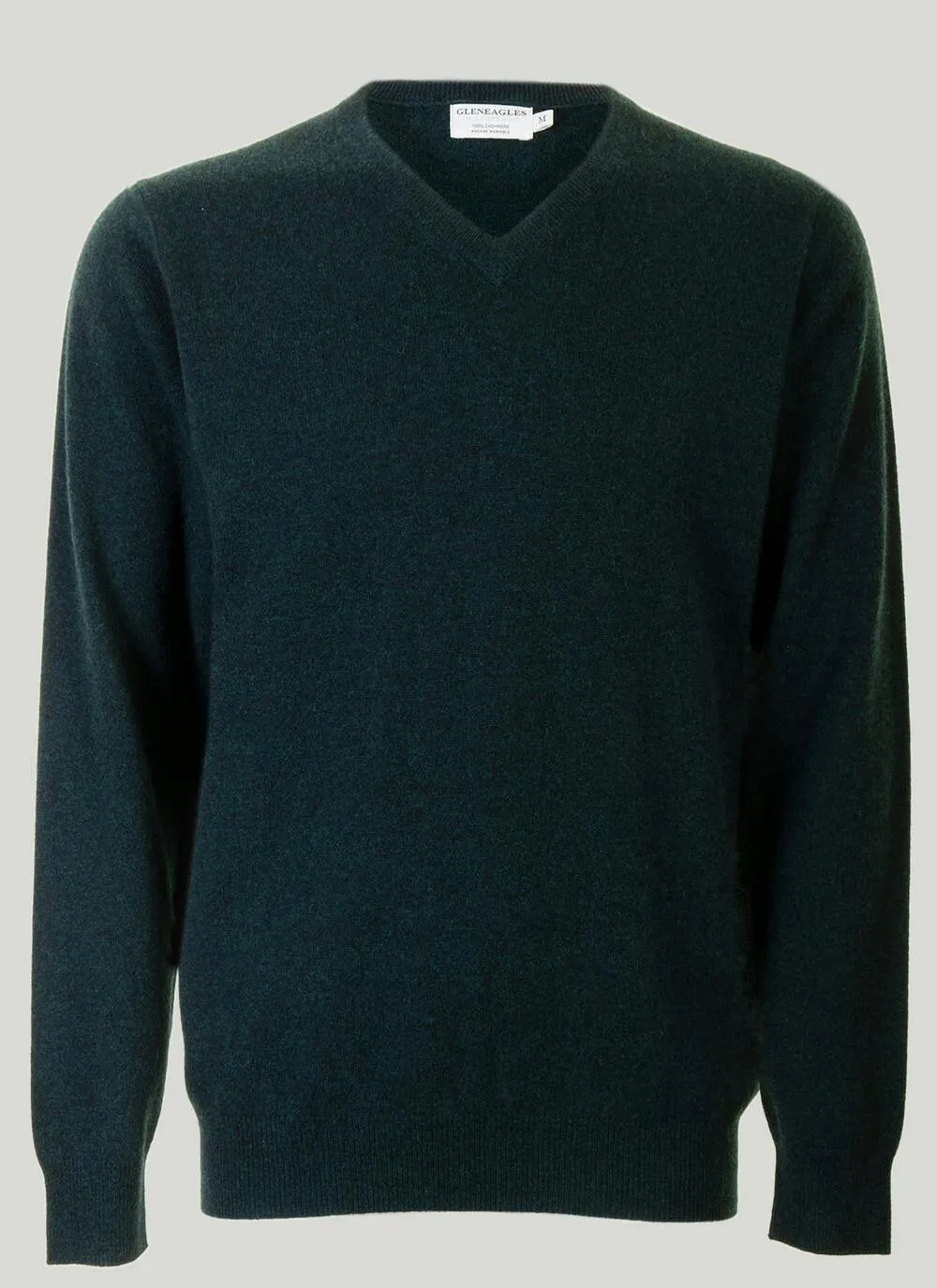Green Cashmere V Neck Jumper
