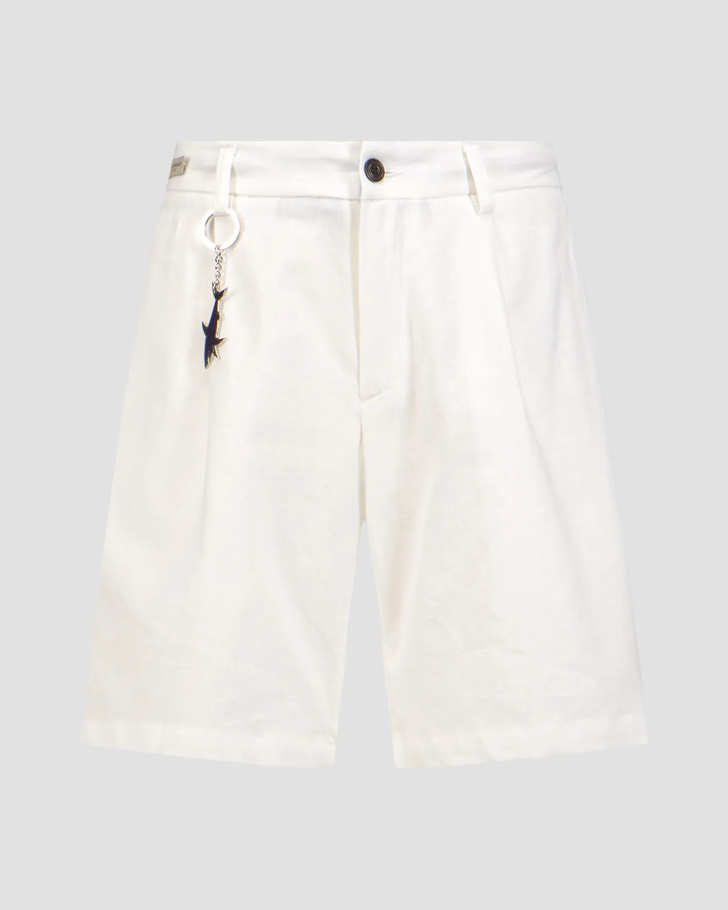 Men's white linen shorts Paul&Shark Bermuda Coulisse 1 Pince 24414095-10