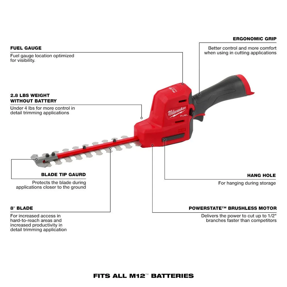 Milwaukee M12 FUEL 8" Hedge Trimmer (Tool Only) 2533-20