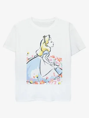 NW2 Alice In Wonderland Flowers Kids White T-Shirt | Kids | George at ASDA