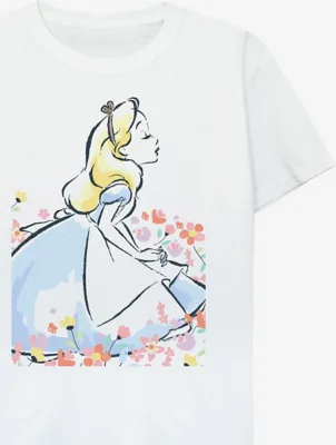 NW2 Alice In Wonderland Flowers Kids White T-Shirt | Kids | George at ASDA