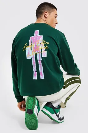 Oversized X-ray Back Print Sweatshirt | boohooMAN UK